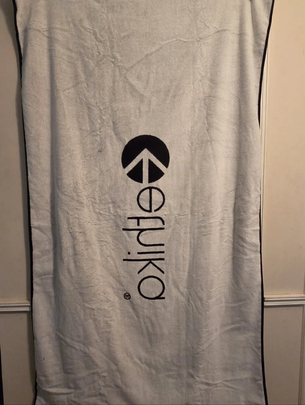 Ethika Logo Black White thick cotton beach towel NWOT